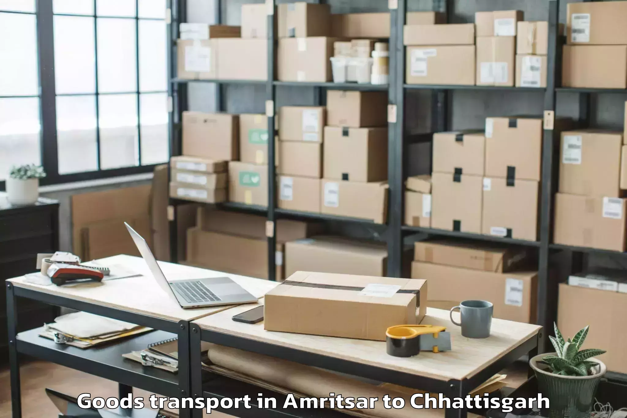 Hassle-Free Amritsar to Op Jindal University Raigarh Goods Transport